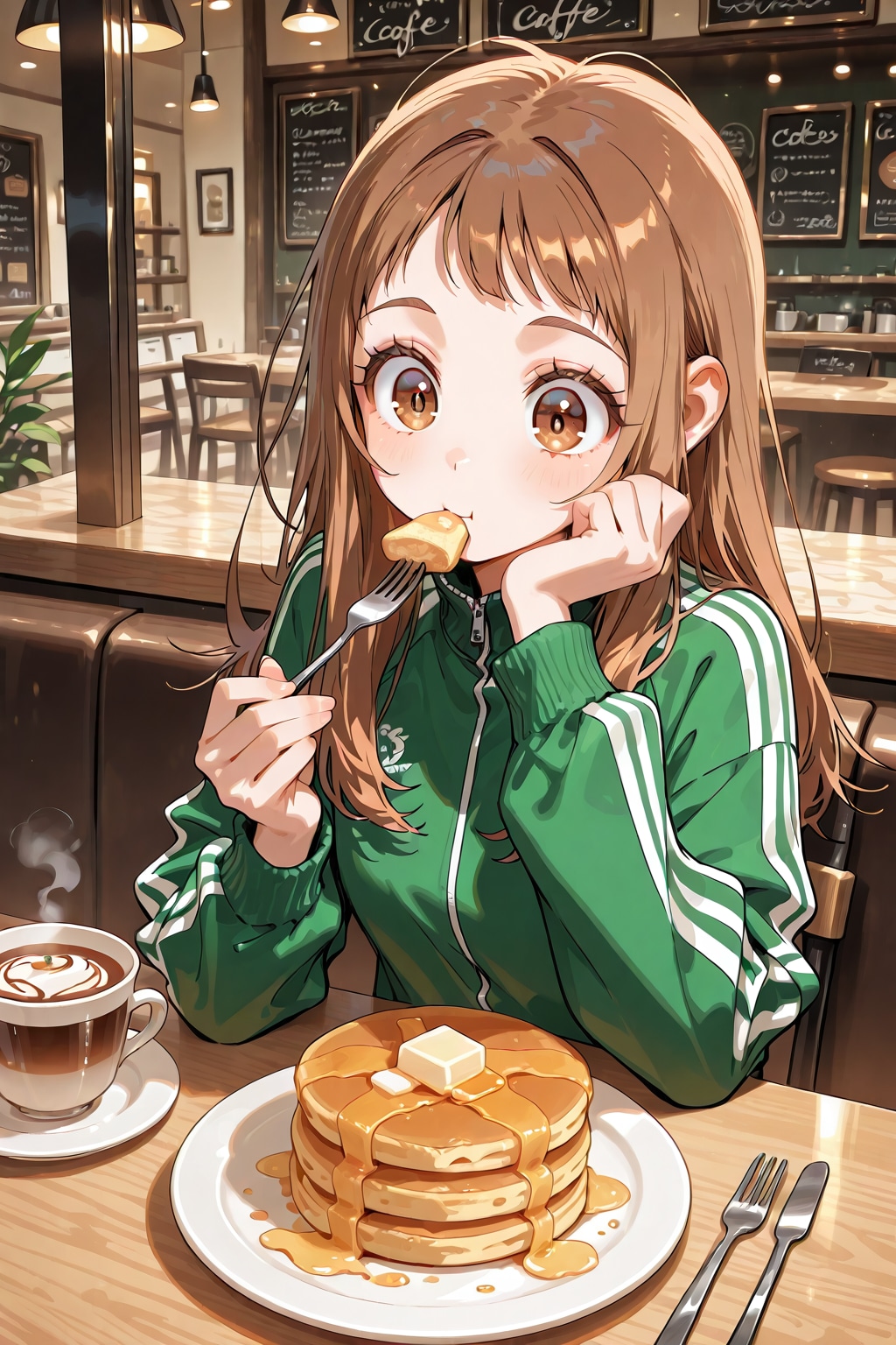 ジャージでカフェ
