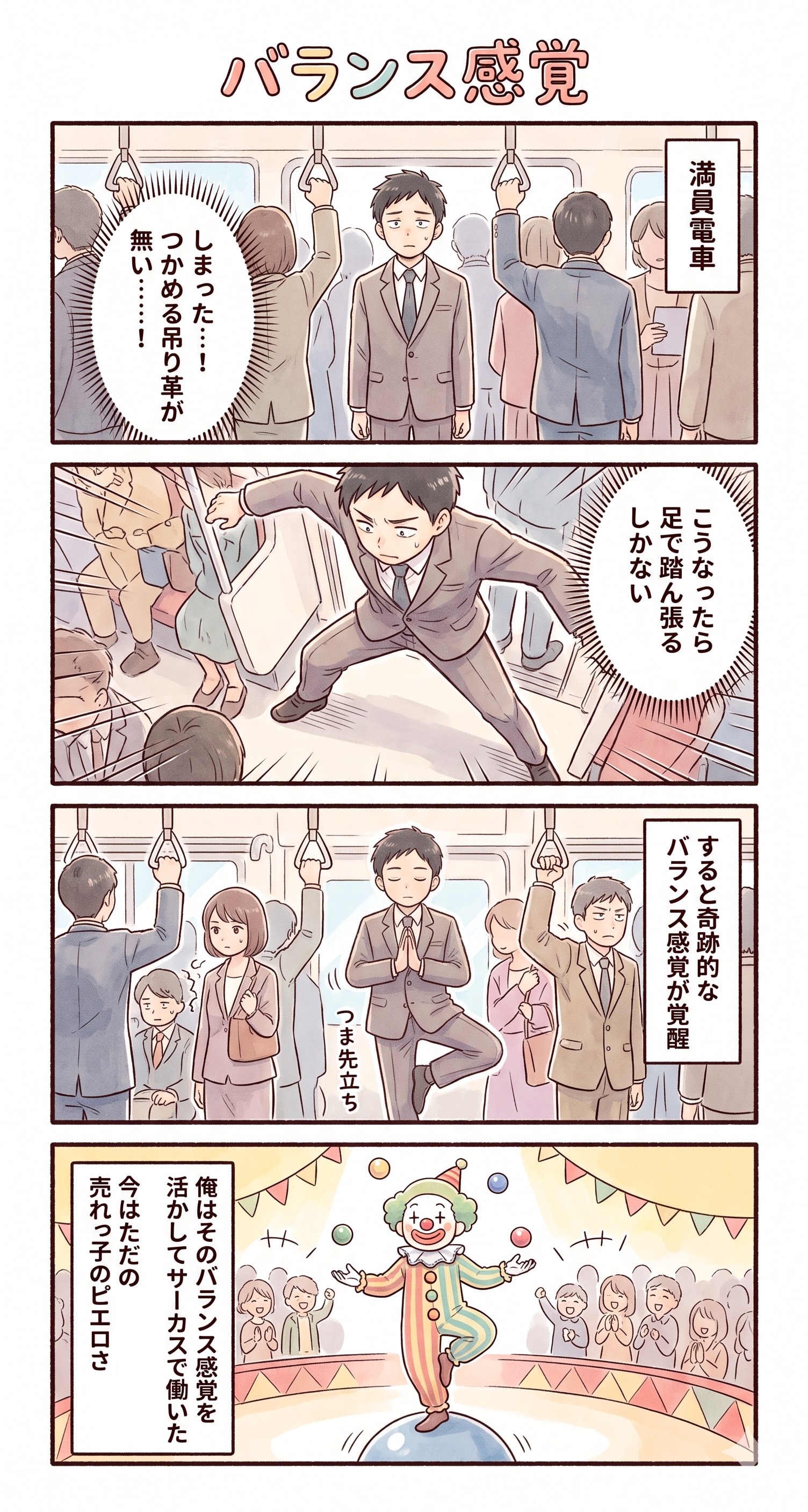 #80 ゆる日常4コマ「バランス感覚」