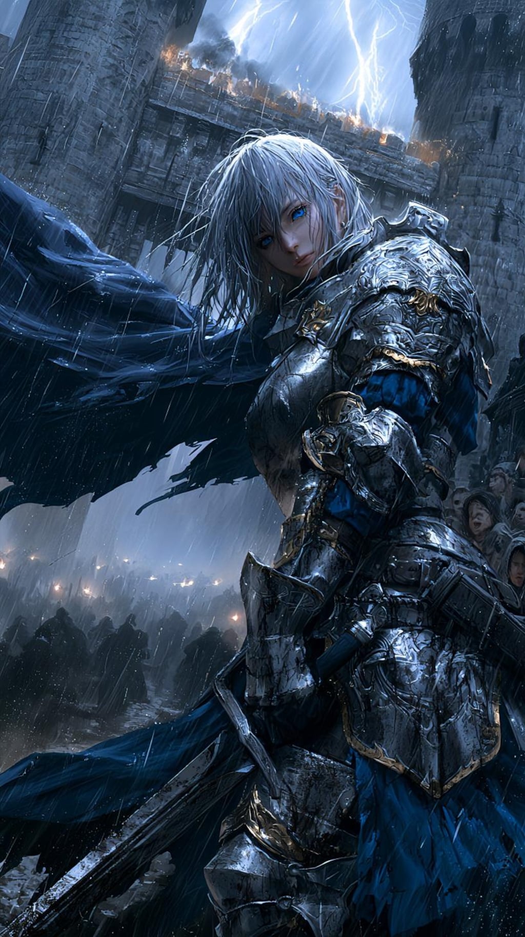 雨の中の騎士
