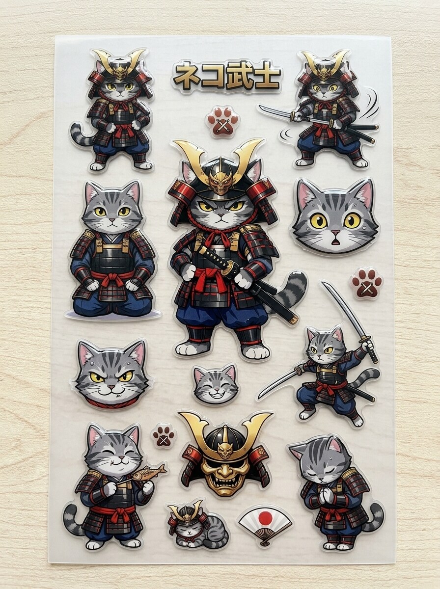 猫侍シール 2⃣ | の人気AIイラスト・グラビア