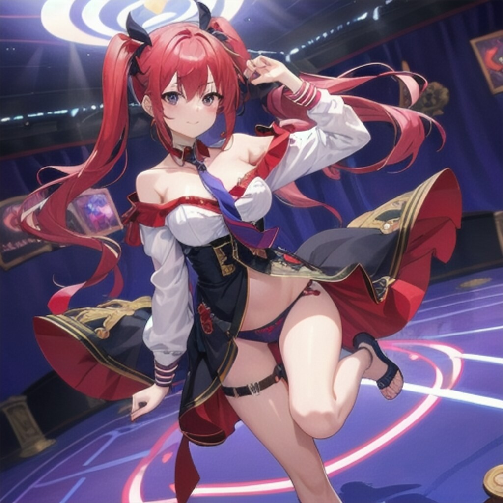 ダンスに夢中でスカートの前を止め忘れたのに気がついてません