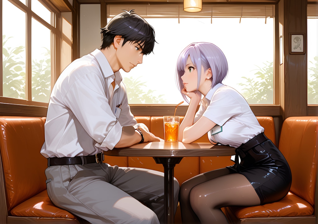向かい合う二人