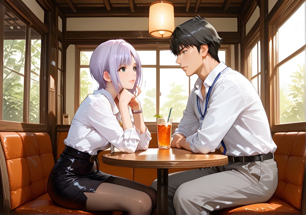 向かい合う二人