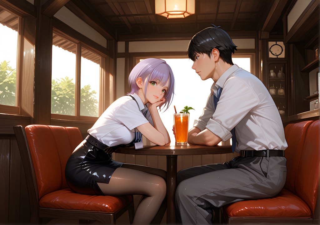 向かい合う二人