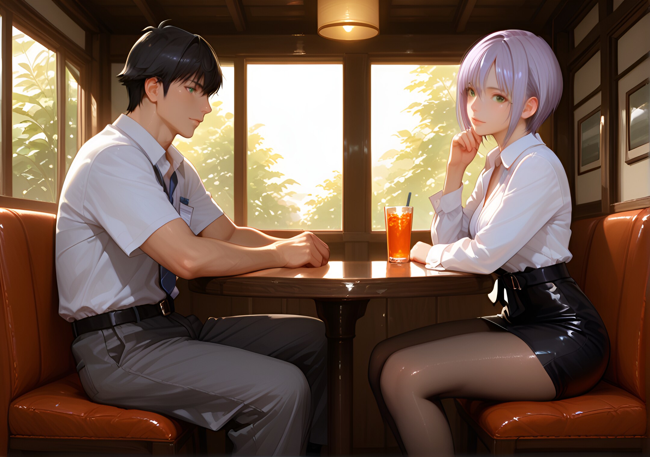 向かい合う二人 | の人気AIイラスト・グラビア