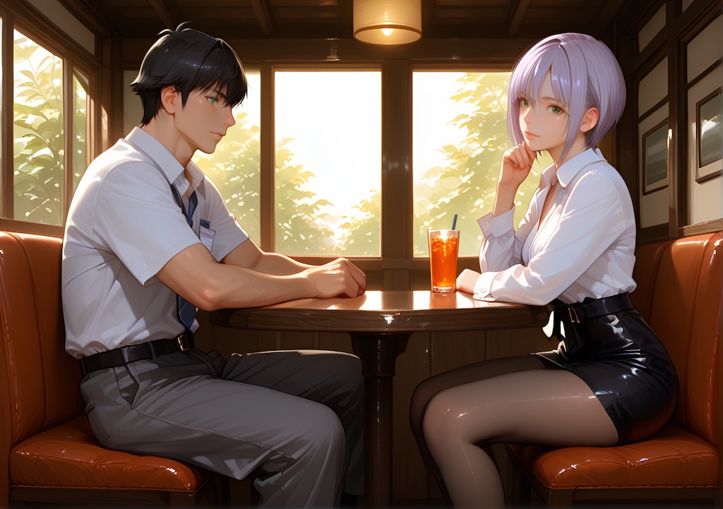 向かい合う二人