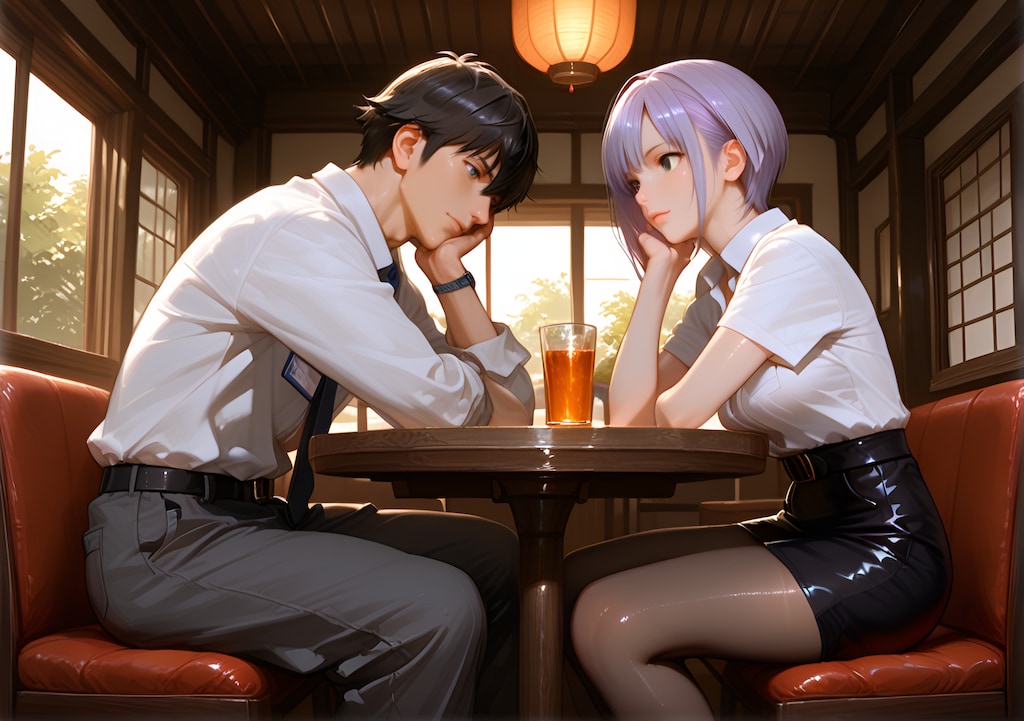 向かい合う二人