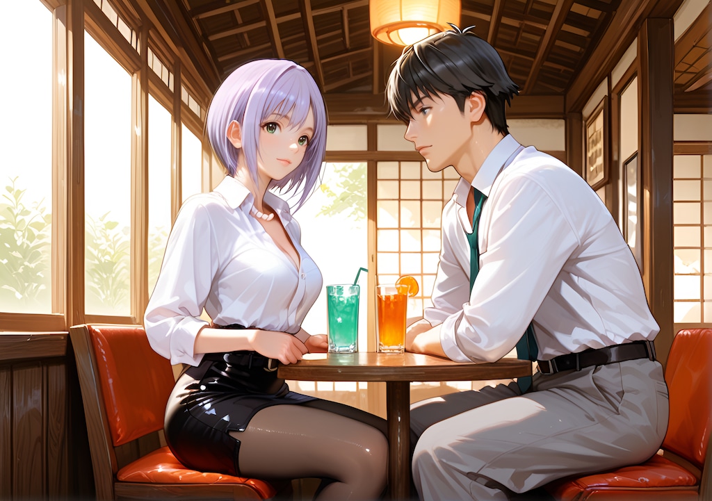 向かい合う二人