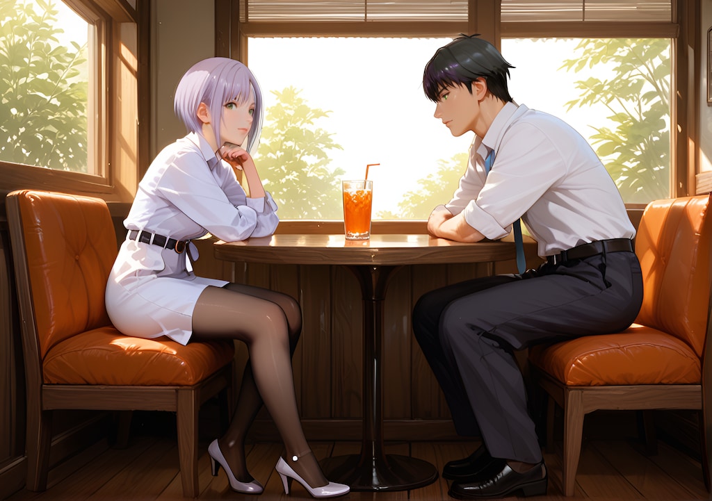 向かい合う二人