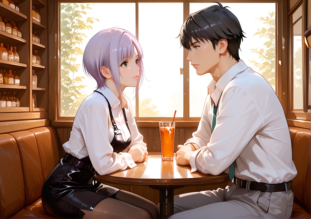 向かい合う二人