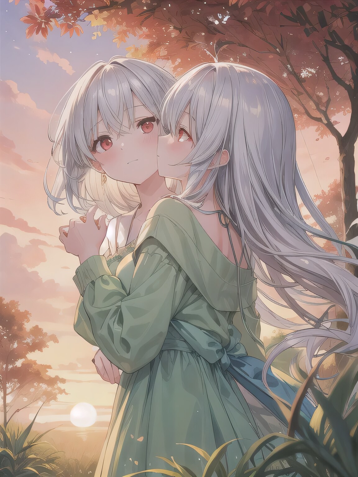 銀髪の少女２人 | の人気AIイラスト・グラビア