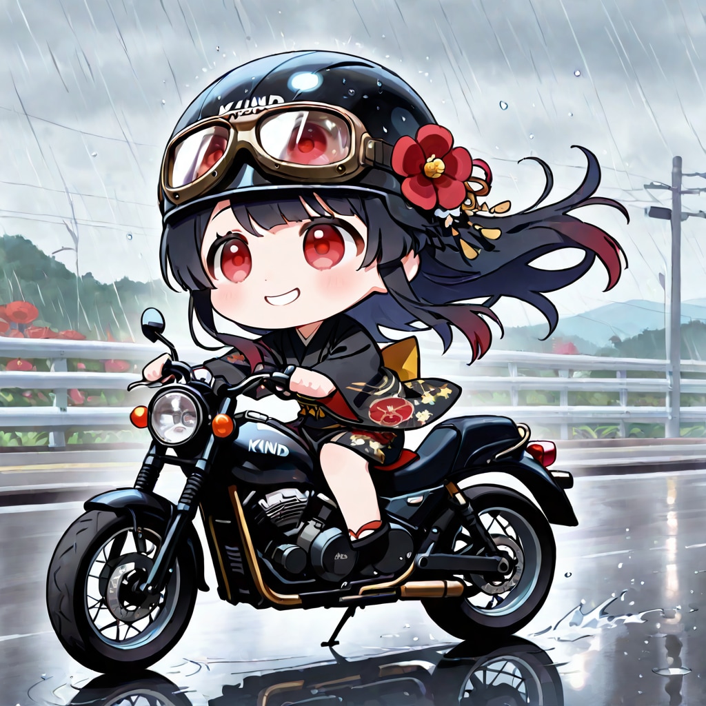 ミニトキヒメ(バイク＆雨)