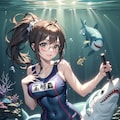 玉那覇さん vs 沖縄の海 3枚目
