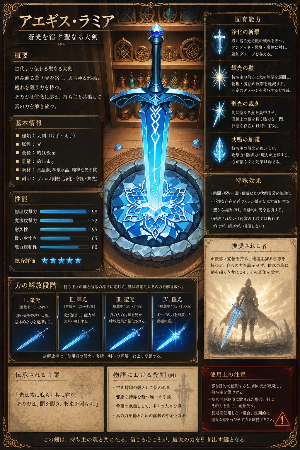 蒼光を宿す聖なる大剣