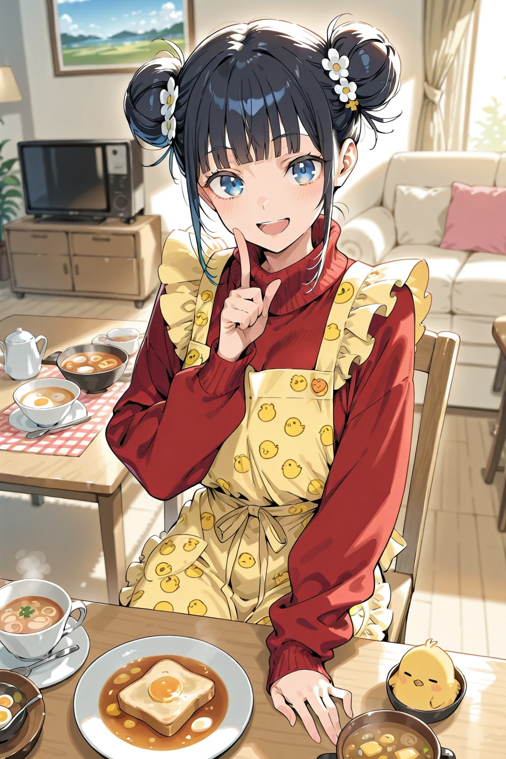 おだんごちゃん🍡✨と朝ごはん🍚✨　3/7 | の人気AIイラスト・グラビア