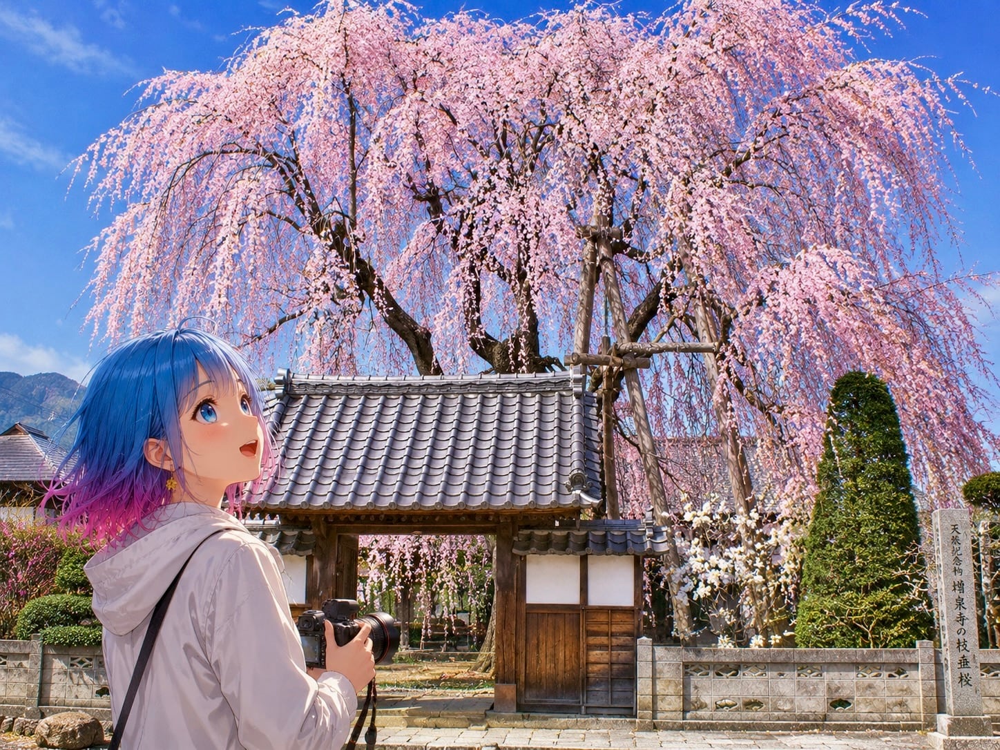 🌸雫ちゃん旅日記 Vol.5🌸増泉寺の天蓋枝垂れ桜