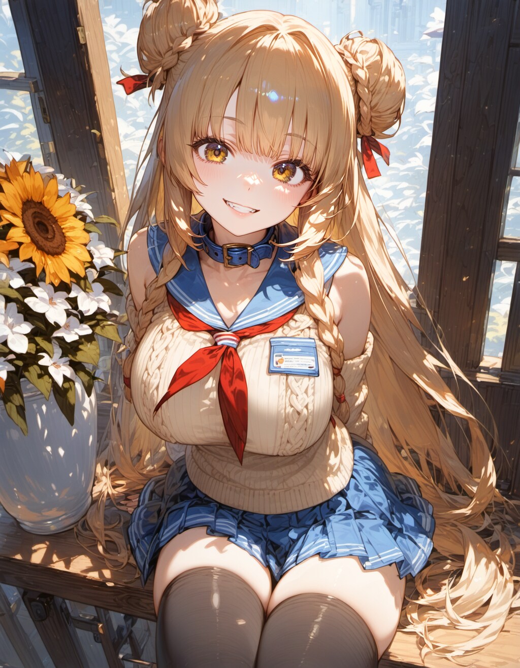 sitting by the window