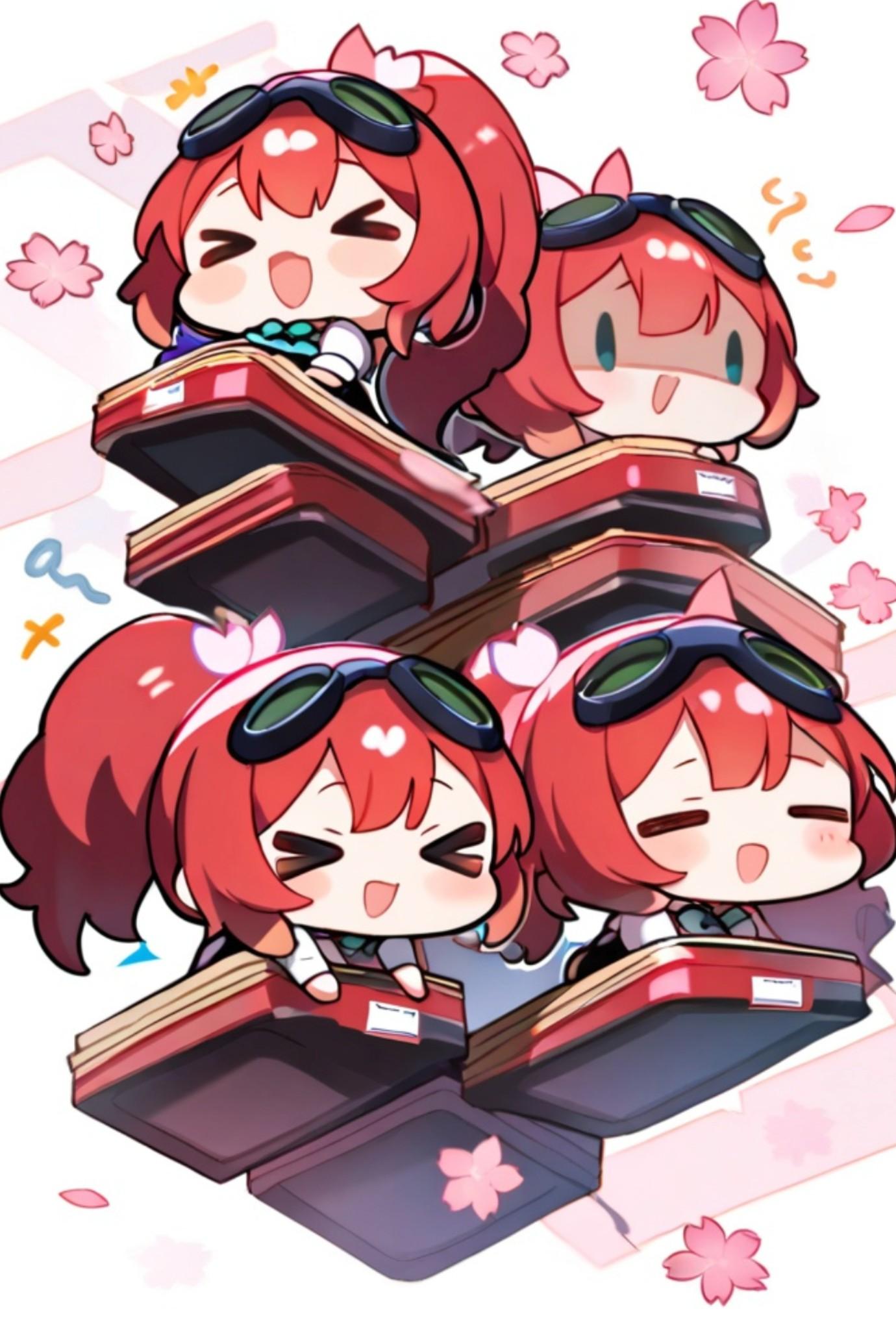 赤髪ちゃんがいっぱい | の人気AIイラスト・グラビア