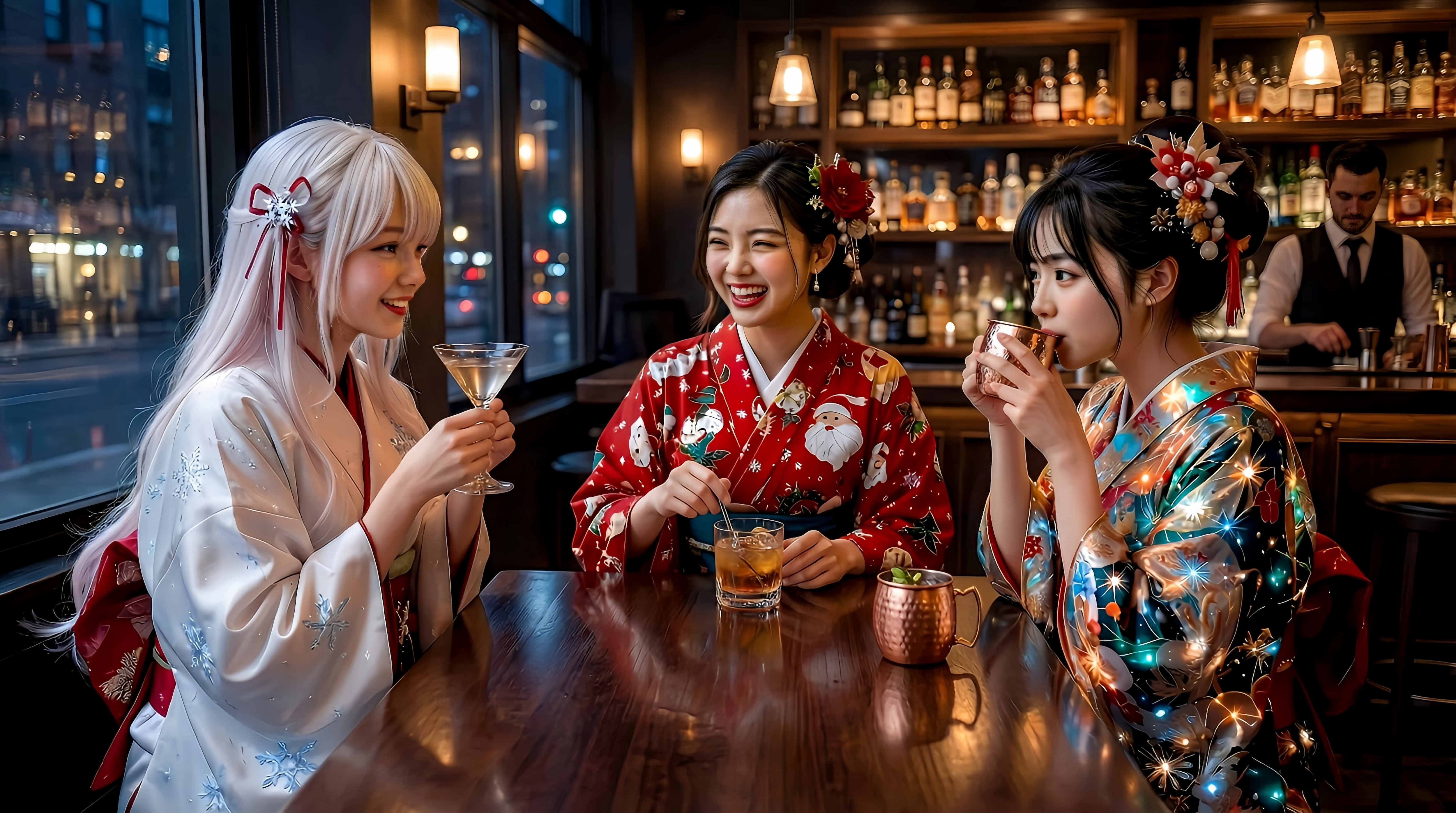 モデル達の忘年会ココだけの話 | の人気AIイラスト・グラビア