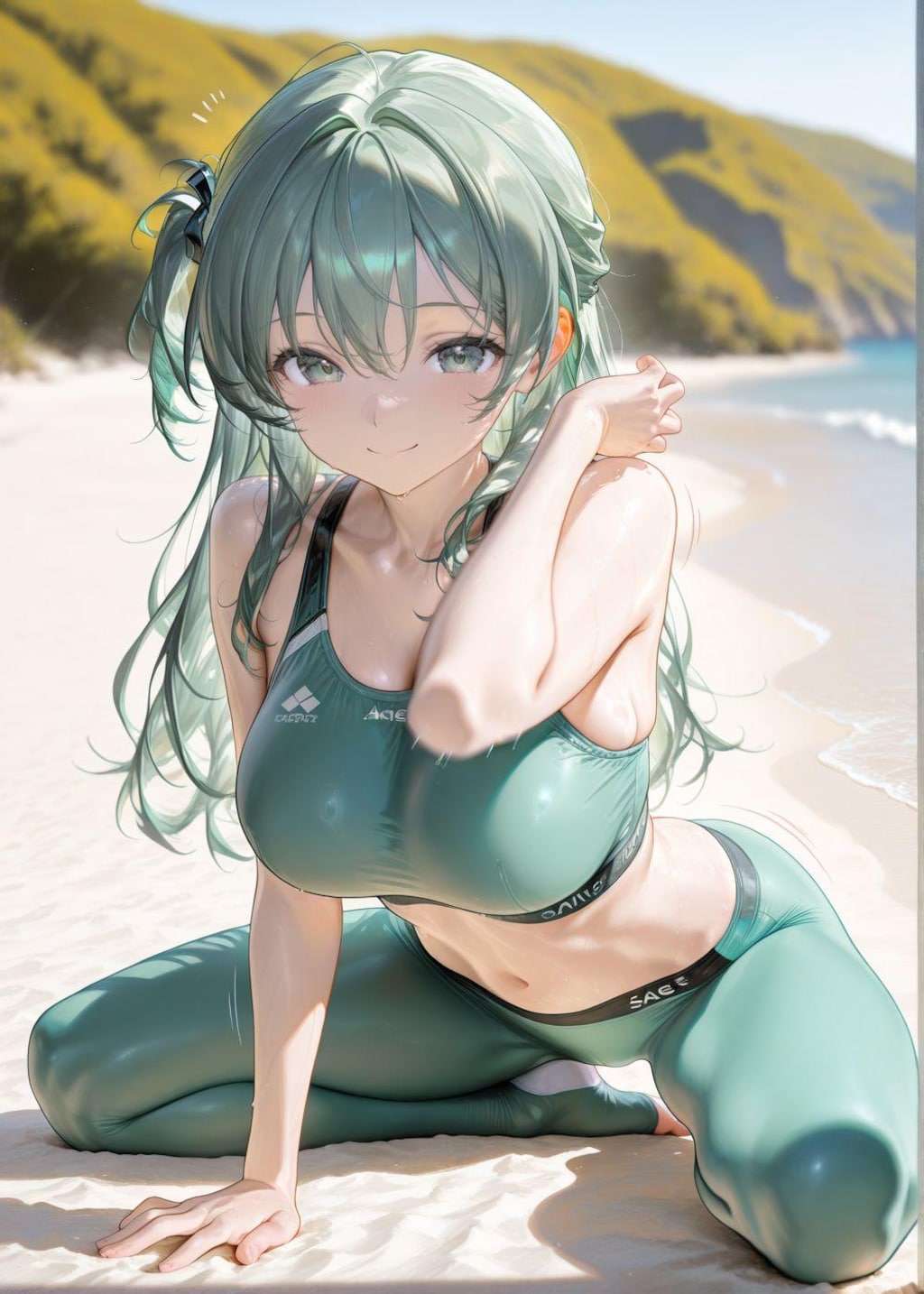 海辺のストレッチも気持ちいいね💛