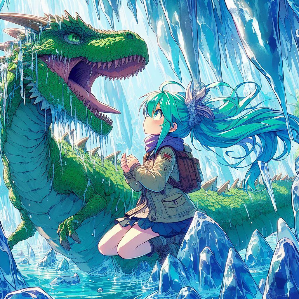 溶けた氷の中に