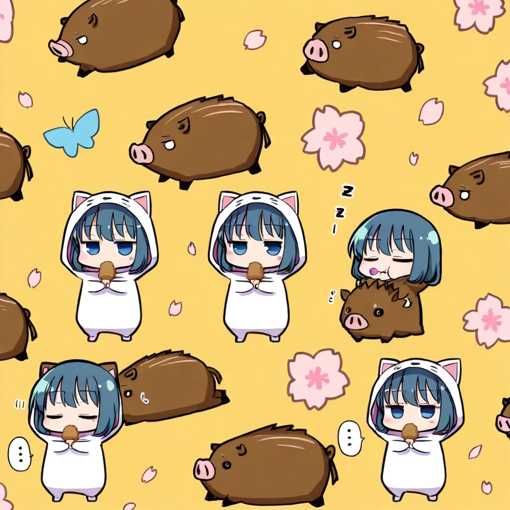 きぐるみの青髪ちゃん