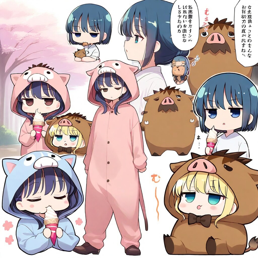 きぐるみの青髪ちゃん