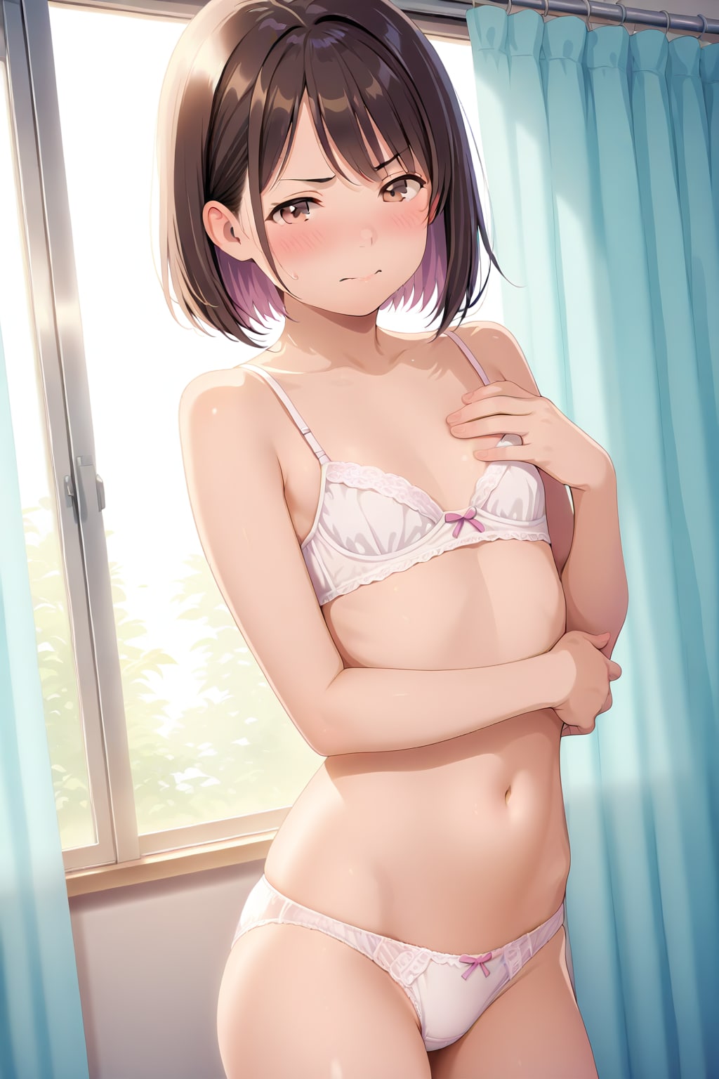 保健室で着替えに遭遇（怒った顔） 03