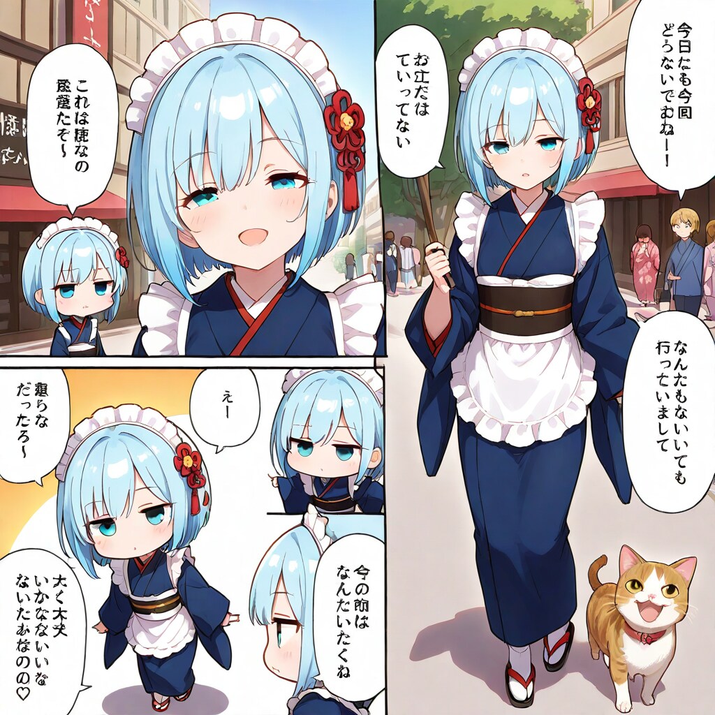 青髪ちゃんと猫