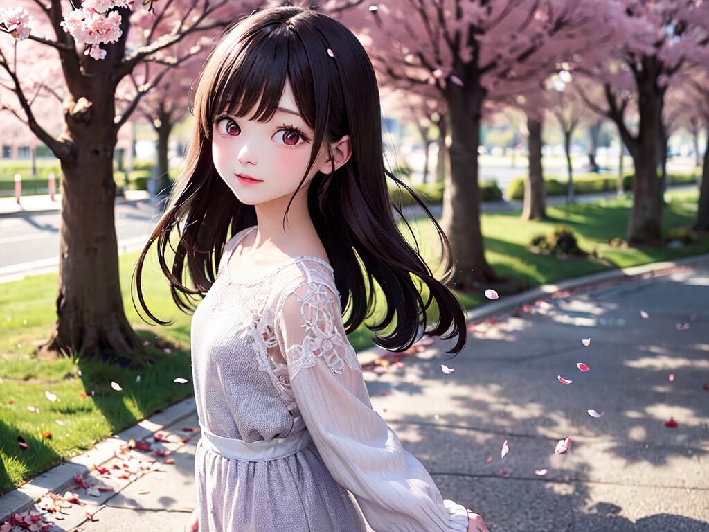 少女と桜 2