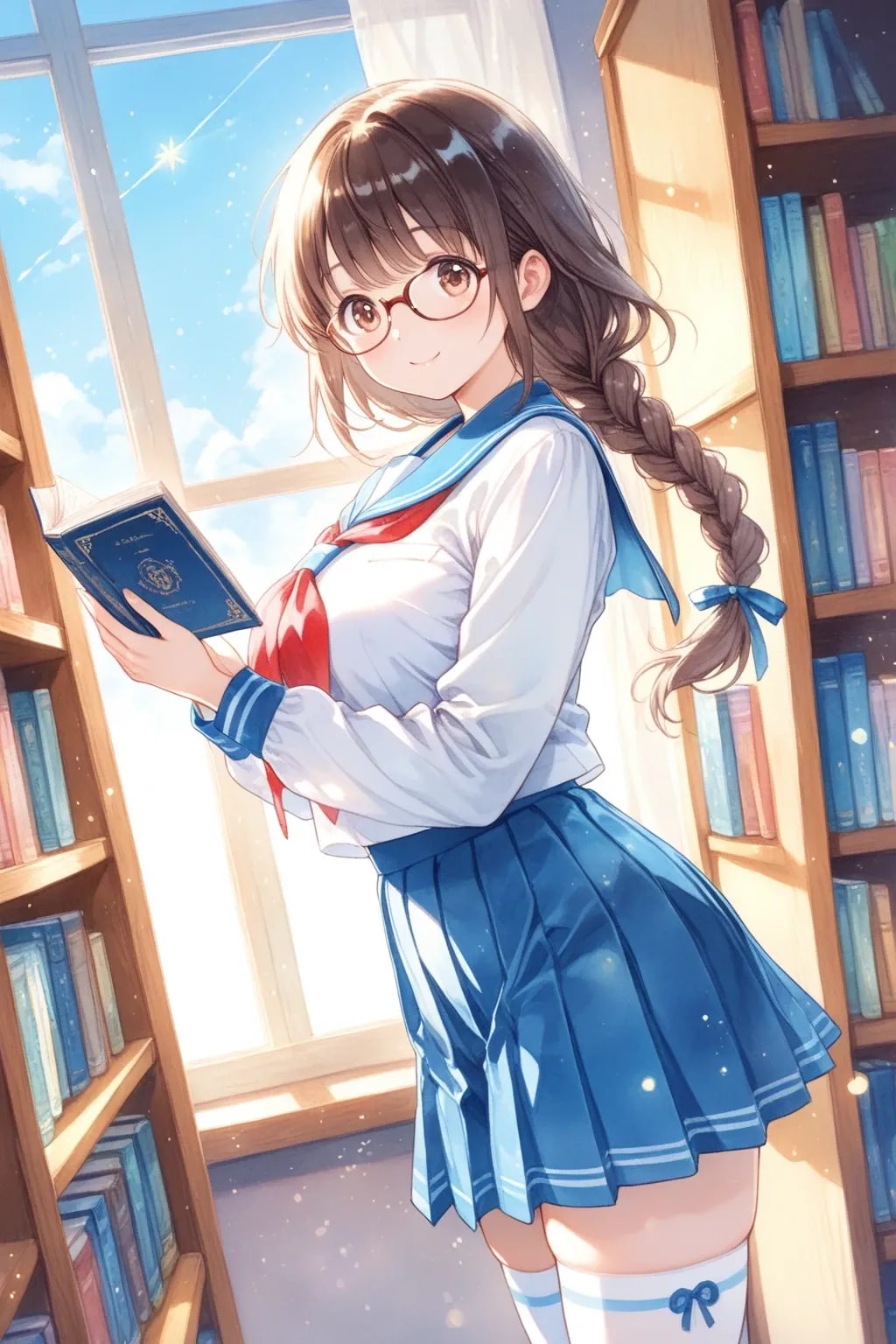 図書館と眼鏡と三つ編み