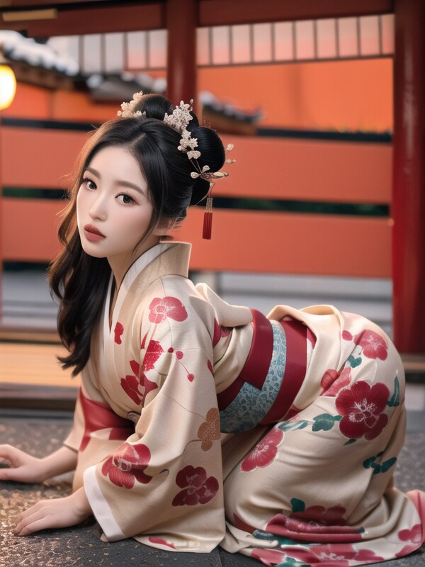 格子戸の向こう側の女
