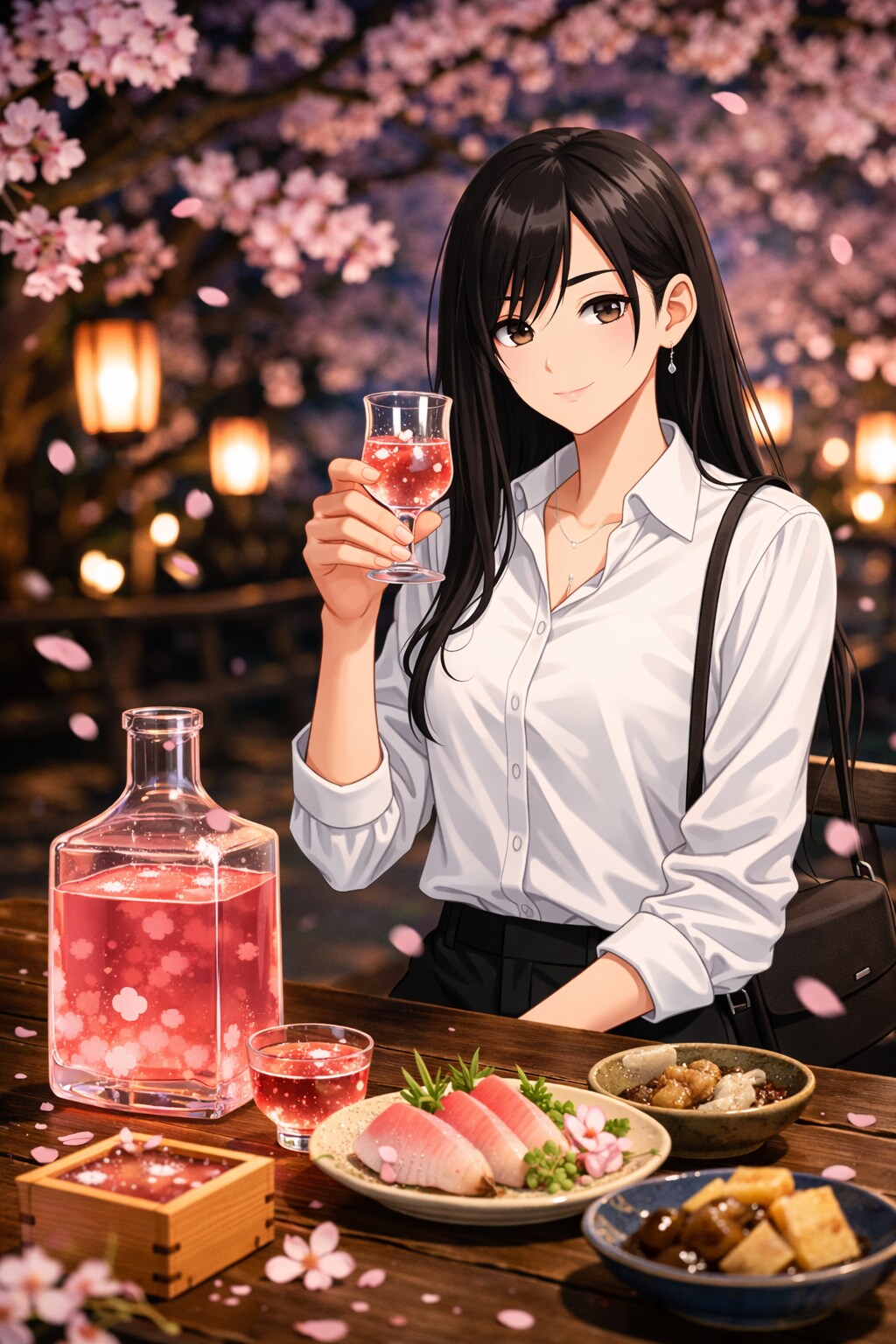 今宵は酒メイン「桜リキュール」桜の花を使って醸造した酒は甘みも香りも別格！