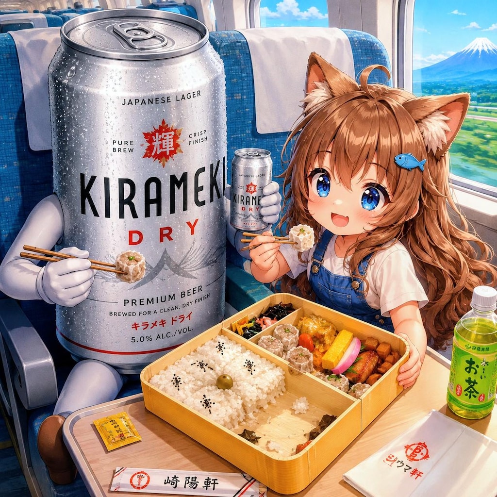 シウマイ弁当を食べる小さな女の子