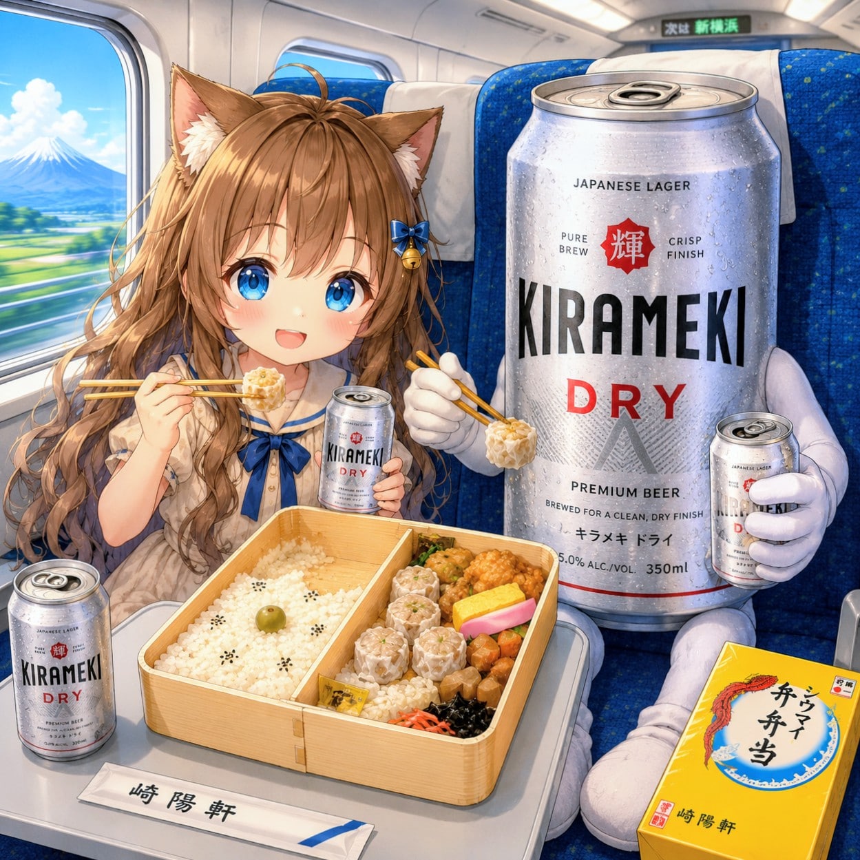 シウマイ弁当を食べる小さな女の子 | の人気AIイラスト・グラビア