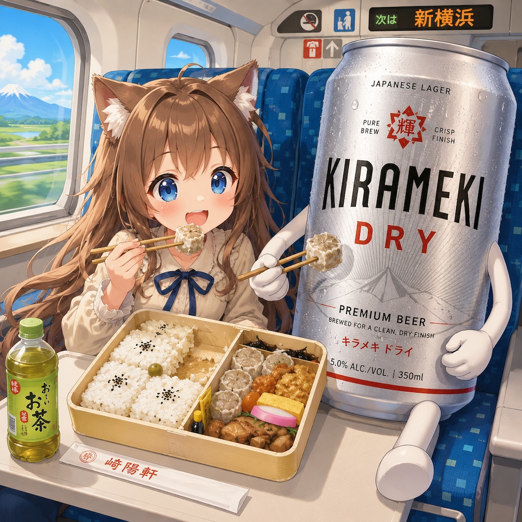 シウマイ弁当を食べる小さな女の子
