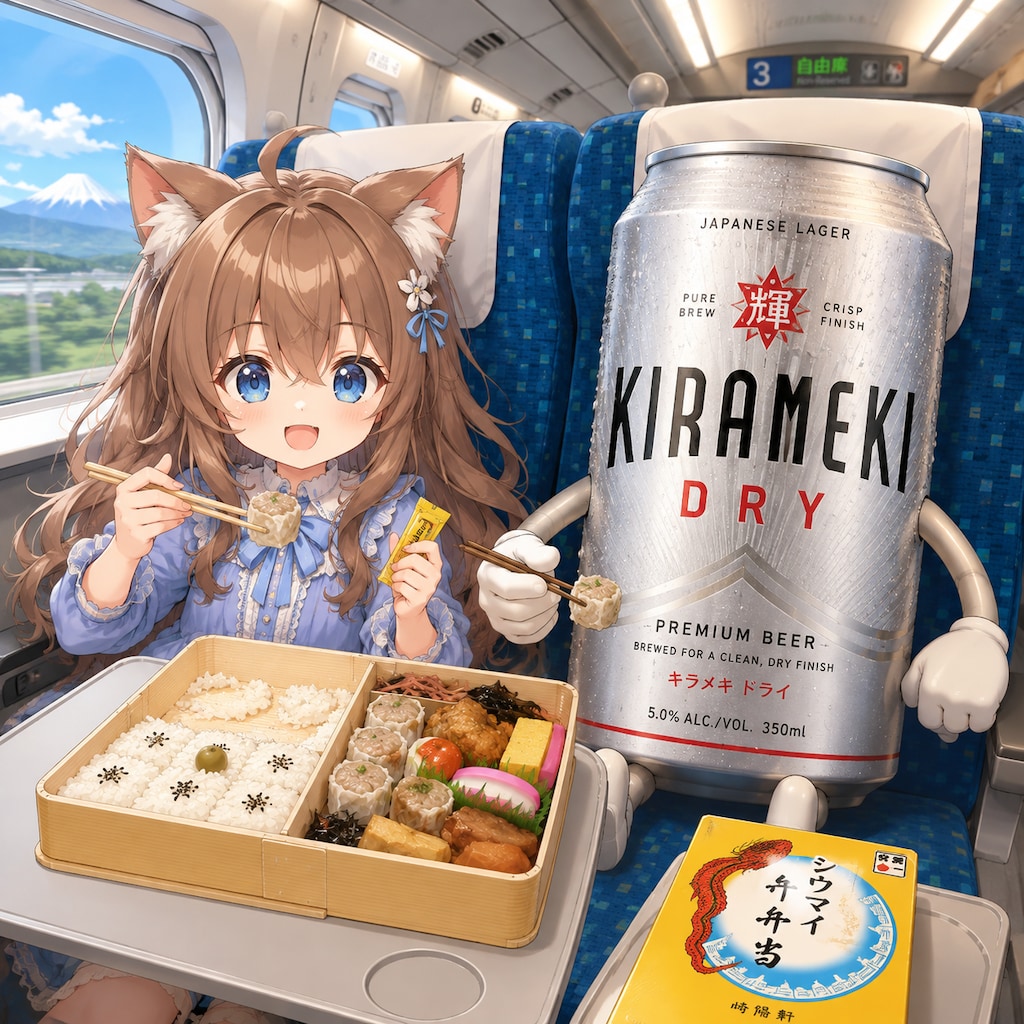 シウマイ弁当を食べる小さな女の子