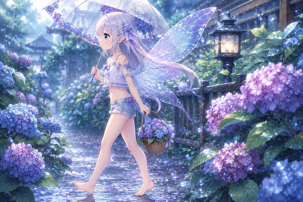 紫陽花の記憶を歩く妖精