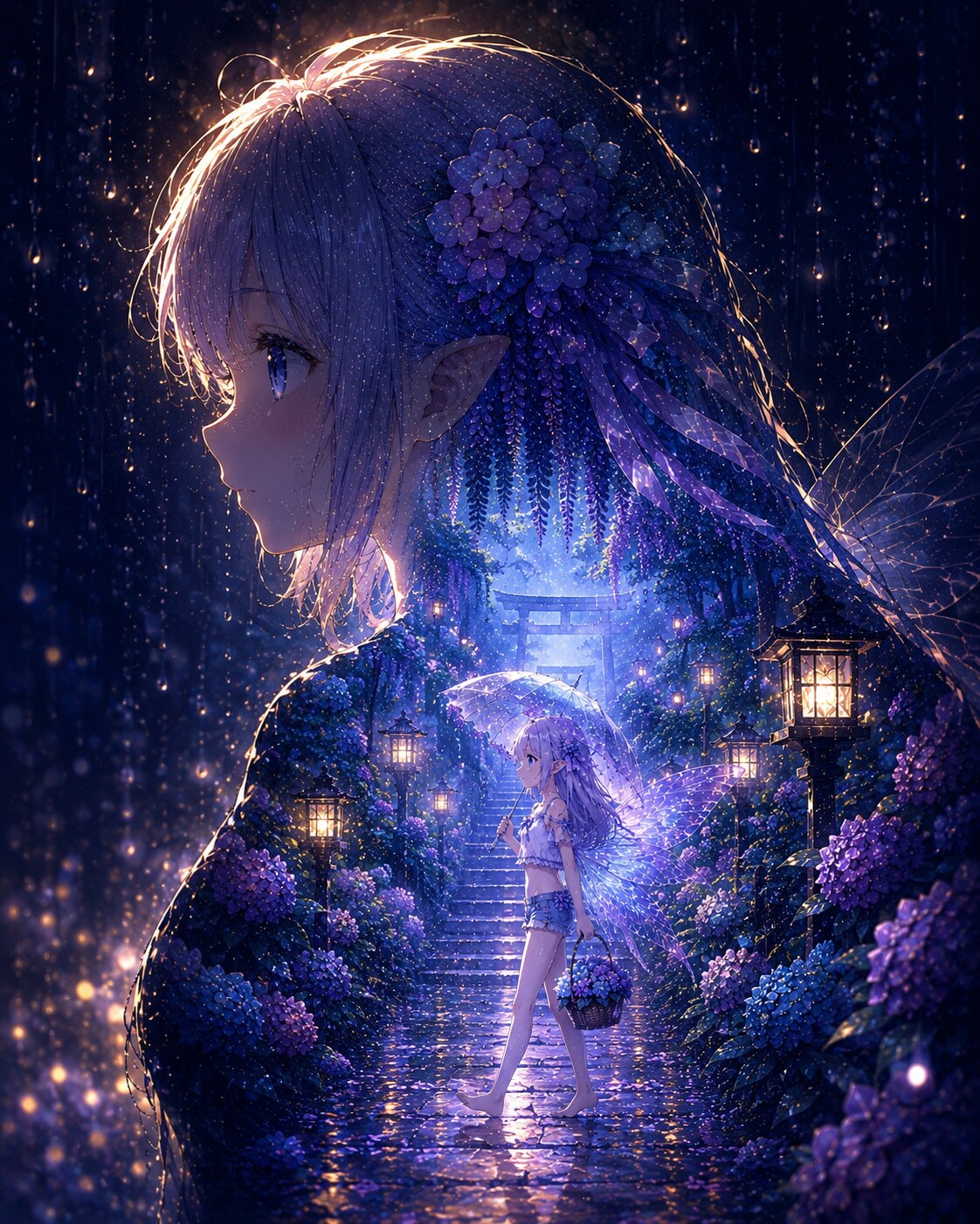 紫陽花の記憶を歩く妖精