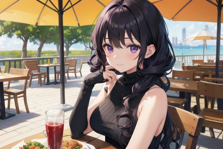 オープンカフェにて