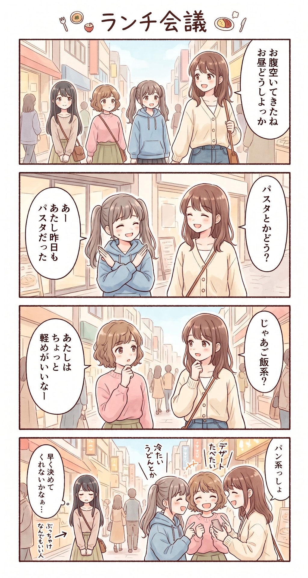 #118 ゆる日常4コマ「ランチ会議」