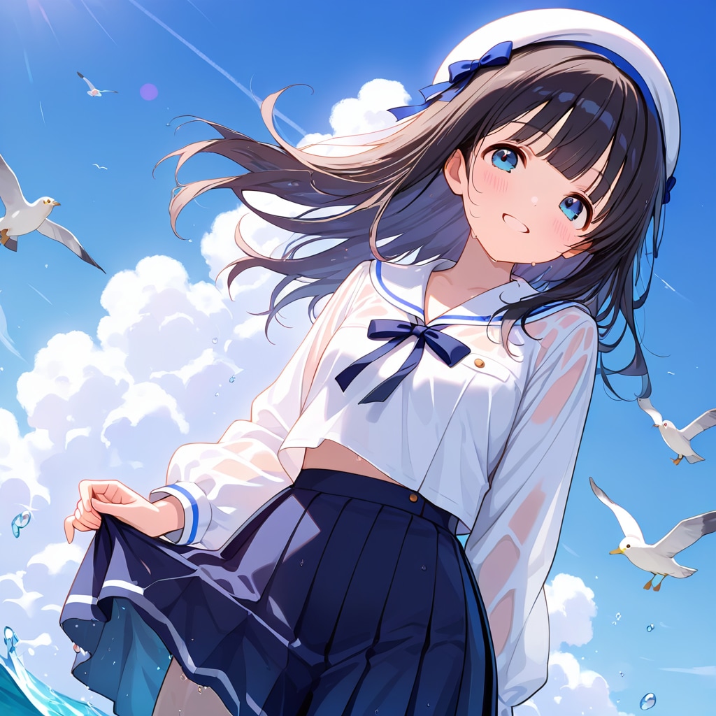 海辺の少女 | の人気AIイラスト・グラビア