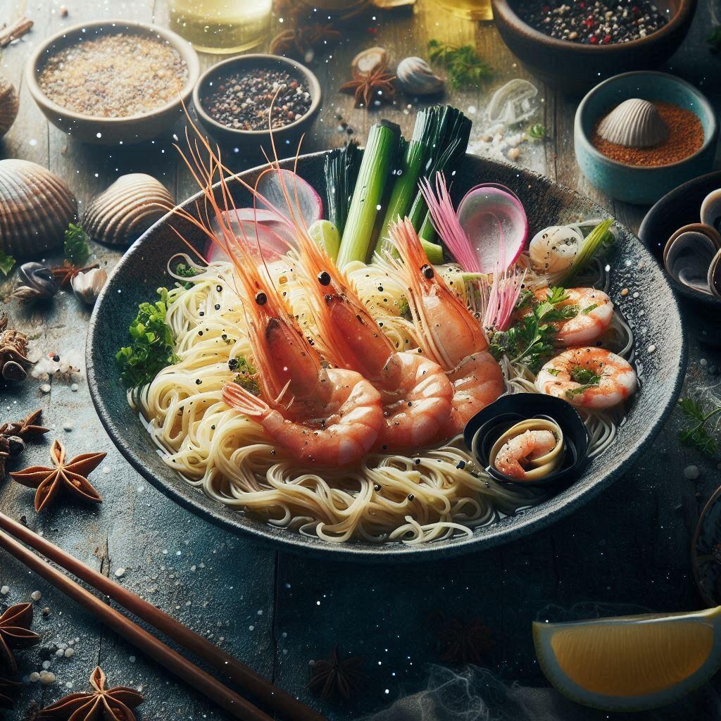 謎の粒子とseafood noodle