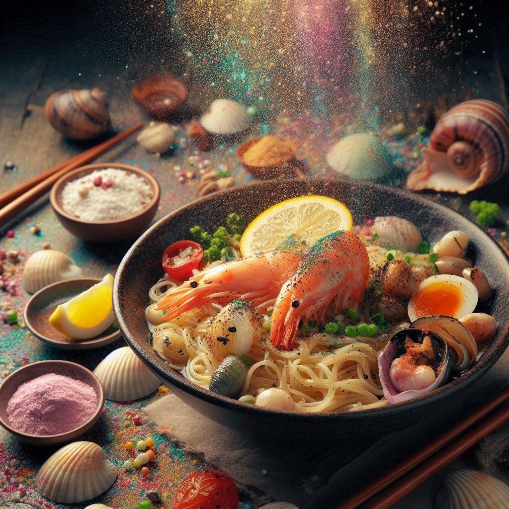 謎の粒子とseafood noodle