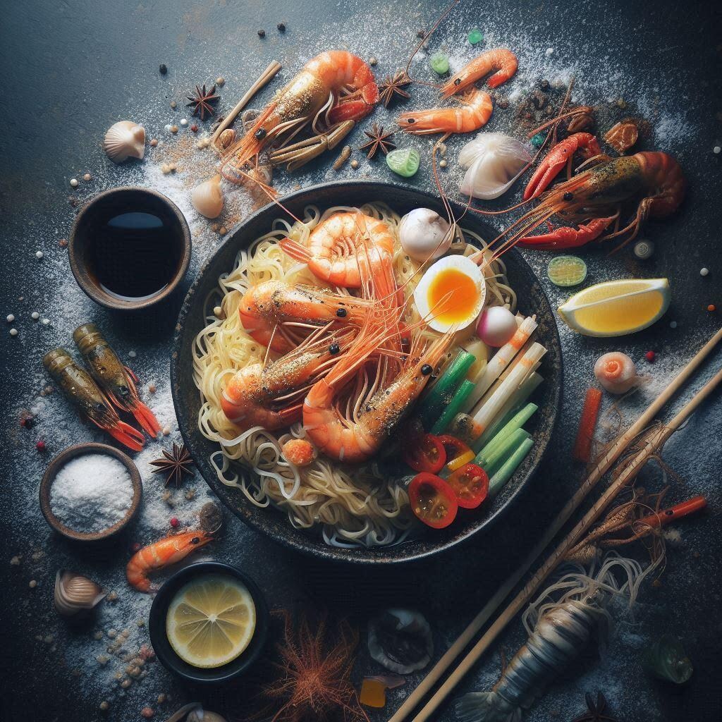 謎の粒子とseafood noodle