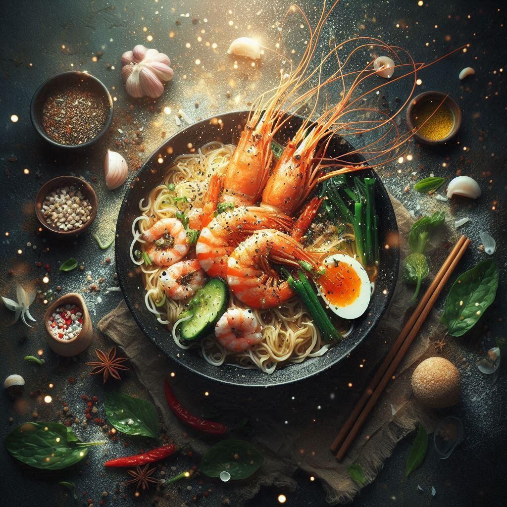 謎の粒子とseafood noodle