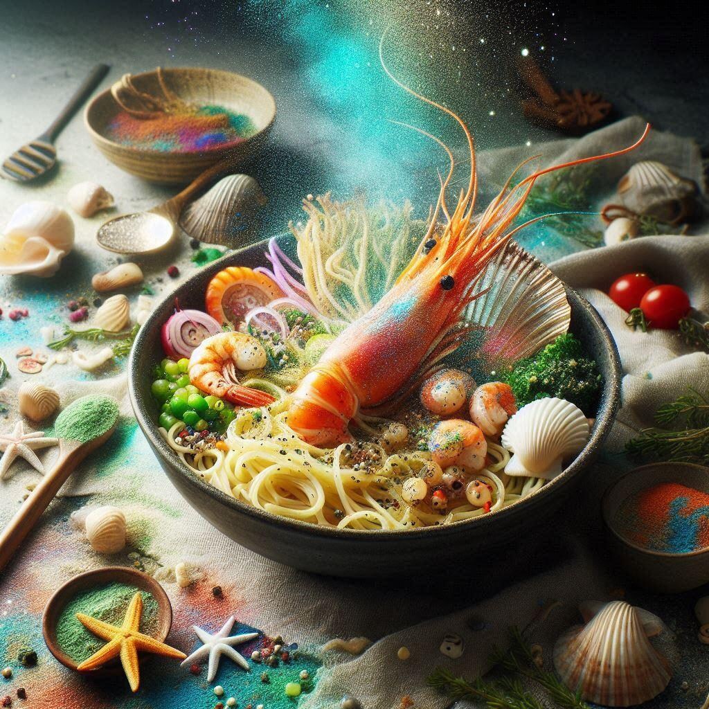 謎の粒子とseafood noodle