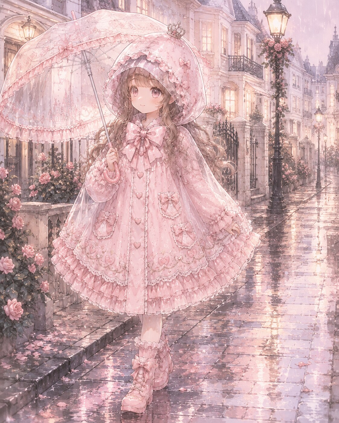 きらめく雨粒と秘密のレインケープ
