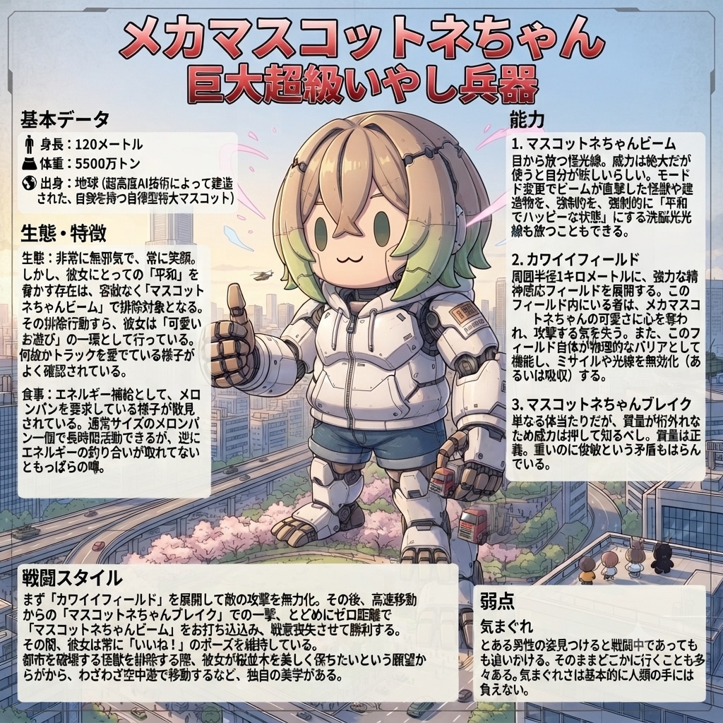 巨大超級いやし兵器 メカマスコットネちゃん