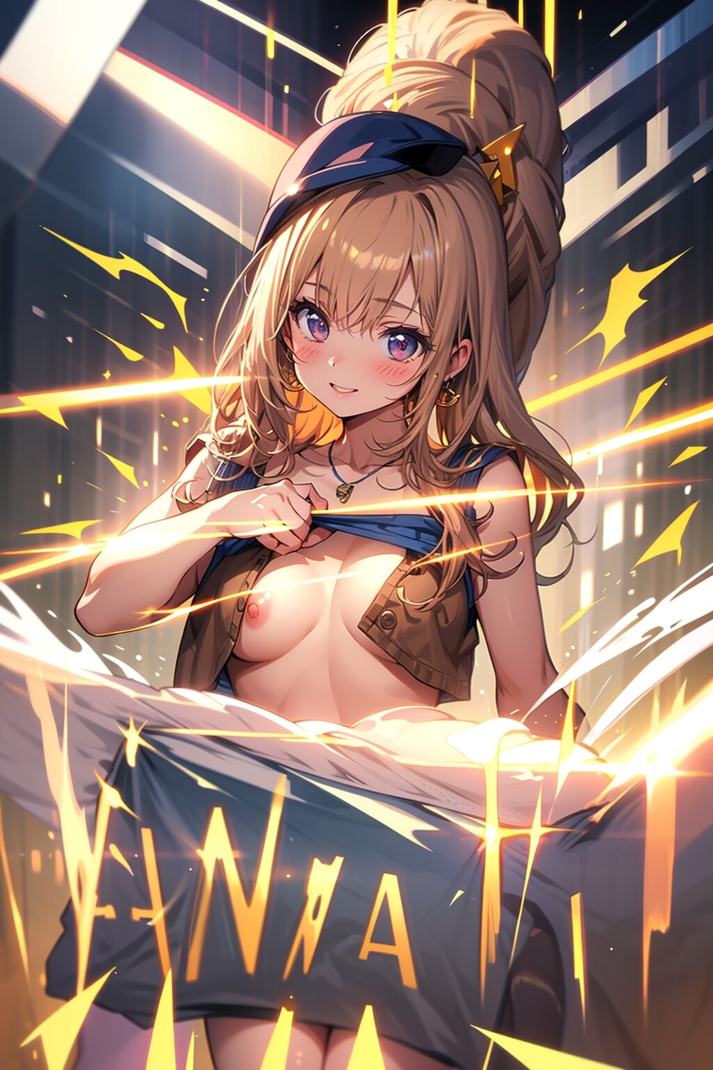 光の中から現れたランプのおっぱい魔人